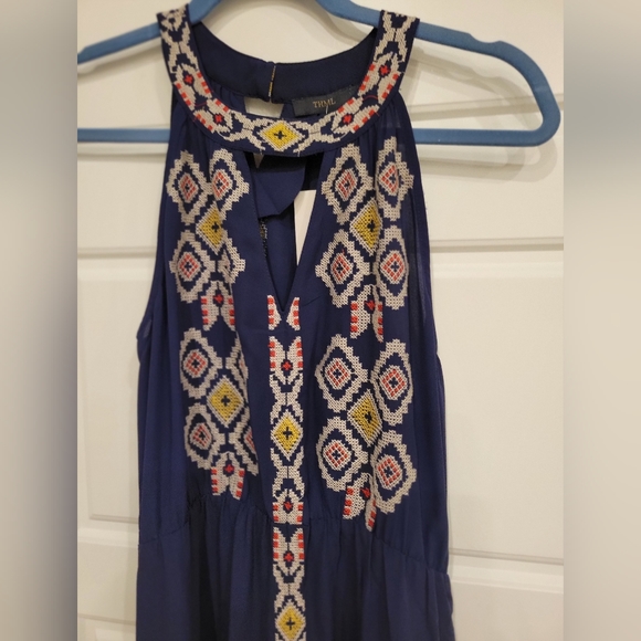 THML Embroidered Navy Maxi Dress - Picture 6 of 13